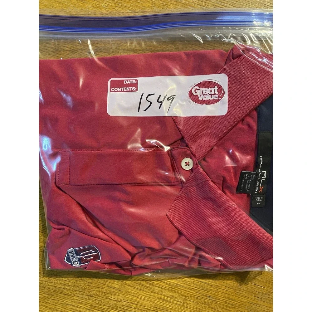 Ralph Lauren Polo Shirt Men's L‎ Pink RLX Golf Lightweight Stretch Performance